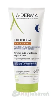 A-Derma Exomega Control Regeneračný emolienčný nočný krém 200 ml