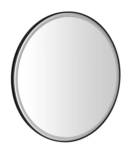SAPHO - KADRIS guľaté zrkadlo s LED osvetlením, ø 80cm, čierna mat KD080
