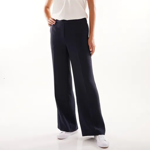 Krepové široké nohavice s pružným pásom