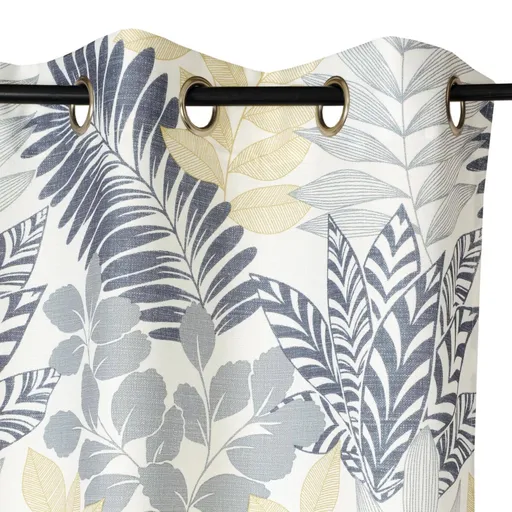 Záves s očkami a dvojfarebnou potlačou listov