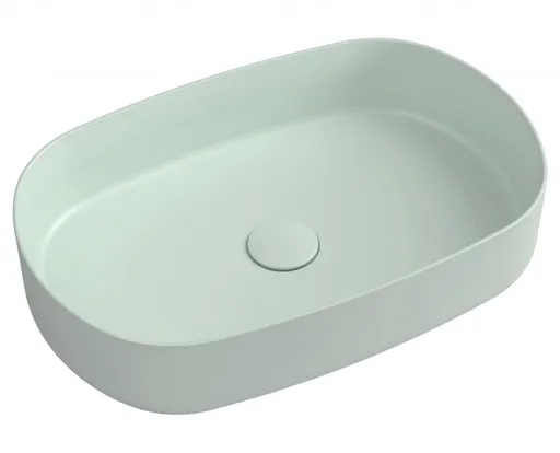 ISVEA - INFINITY OVAL keramické umývadlo na dosku, 55x36cm, zelena mint 10NF65055-2T