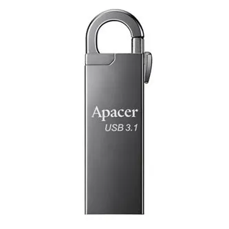 Apacer USB flash disk, USB 3.0, 64GB, AH15A, strieborný, AP64GAH15AA-1, USB A, s karabínkou, DOPRODEJ