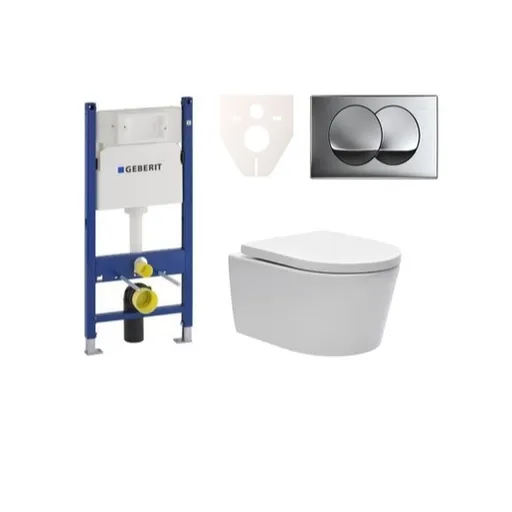Cenovo zvýhodnený závesný WC set Geberit do ľahkých stien/predstenová + WC SAT Brevis SIKOGES7W71
