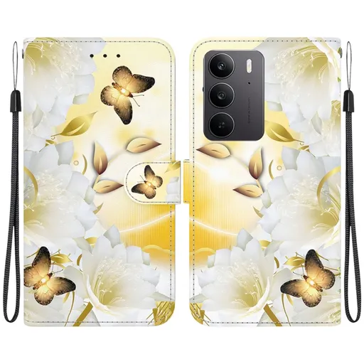 ART Peňaženkový kryt pre Realme C75 / Realme 14x 5G GOLD BUTTERFLY