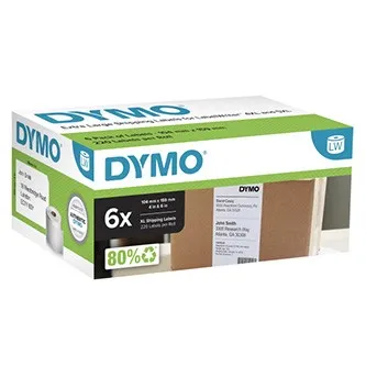 Dymo 2128307, 159mm x 104mm, veľké, biele, originálne papierové štítky, 6 x 220 ks