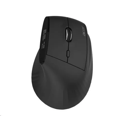 ACER bezdrôtová myš Smart Fit Vertical Mouse, 8000 dpi, 10 tlačidiel, RGB, 10m dosah, BT, USB, výdrž 120h, Black