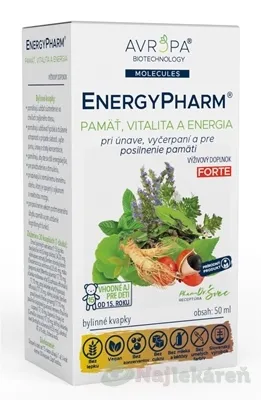 AVROPA EnergyPharm bylinné kvapky na pamäť, vitalitu a energiu 50ml