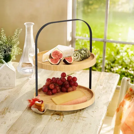 Weltbild Dvoupatrový bambusový etažér