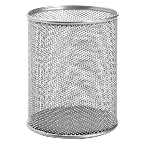 Drôtený kalíšok na ceruzky veľký strieborný