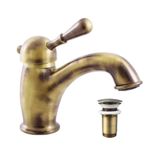 RAV SLEZÁK Labe umývadlová batéria s clic-clacom stará mosadz l427.5sm L027.5SM