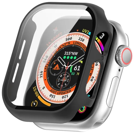PC FULL COVER Plastový kryt so sklom pre Apple Watch 10 / 11 42mm čierny