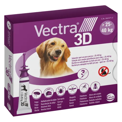 VECTRA 3D Spot-On L pre psov 25-40 kg 4,7 ml 3 pipety