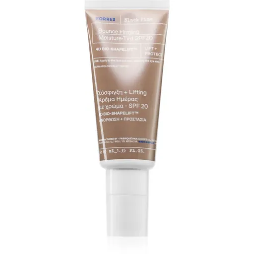 Korres Black Pine 4D Bounce tónujúci hydratačný krém pre spevnenie pleti SPF 20 40 ml