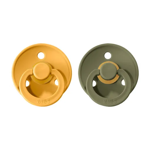 BIBS Colour cumlíky z prírodného kaučuku 2 ks, veľkosť 2, Honey Bee/Olive,BIBS Colour cumlíky z prírodného kaučuku 2 ks, veľkosť 2, Honey Bee/Olive