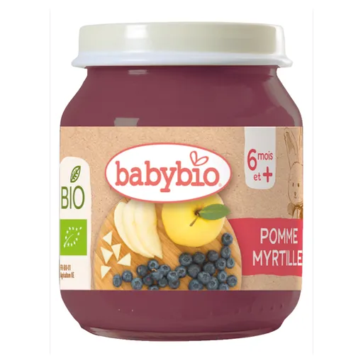 BABYBIO Bio jablko a čučoriedky 4m+ 130 g