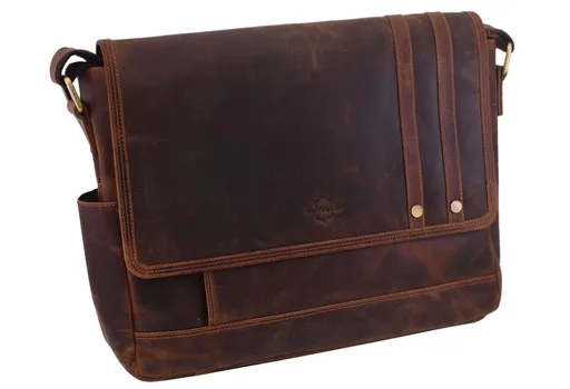 Kožená taška na notebook tan 250856