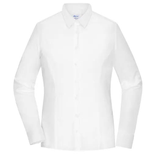 James & Nicholson (Daiber) Dámska košeľa s dlhým rukávom JN1371 - Biela | 2XL