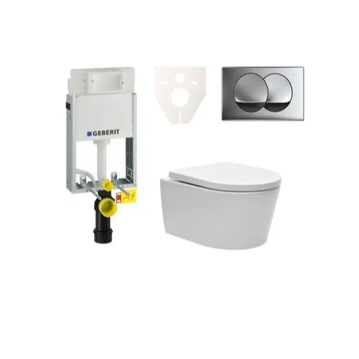 Cenovo zvýhodnený závesný WC set Geberit na zamurovanie + WC SAT Brevis SIKOGE1W71