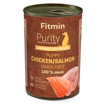 Fitmin Purity Konzerva kuracie s lososom pre šteňatá 400 g (8595237018826)