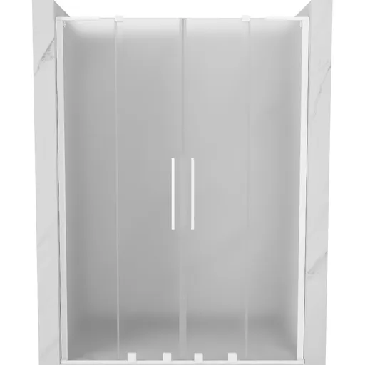 MEXEN/S - Velar L Duo posuvné sprchové dvere 160, dekor, biela 871-160-003-32-20