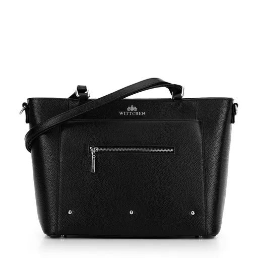 Čierno-strieborná dámska shopper kabelka Wittchen 100-4E-607-1S