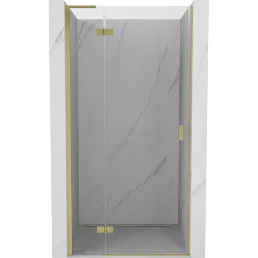 MEXEN/S - Mist-H L sprchové dvere krídlové ľavé 120, transparent, zlatá kartáčovaná 8A5L-120-000-55-00-L