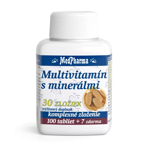 MedPharma Multivitamín s minerálmi, 30 zložiek 107 tabliet