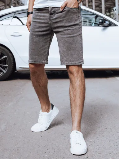 Pánske tmavošedé rifľové kraťasy Dstreet SX2399 sk.18