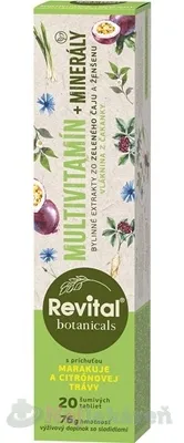 Revital Botanicals Multivitamín + Minerály s bylinnými extraktmi s príchuťou rakytníka marakuje a citrónovej trávy 20 tabliet