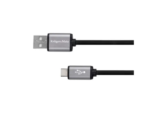 Kábel KRUGER & MATZ KM1240 Basic USB/USB-C 1,8m Black