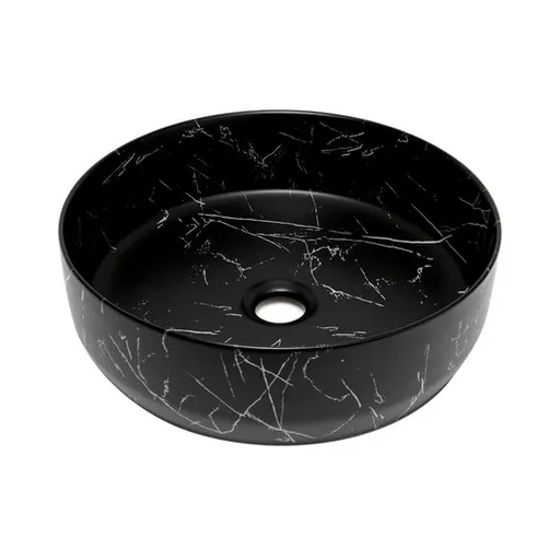 Umyvadlo na desku SAT Infinitio 39x39 cm černá mat bez otvoru pro baterii SATINF3939MRBKM