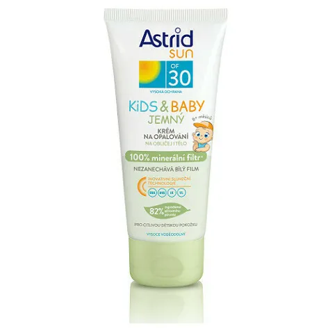 ASTRID Sun Jemný krém na opaľovanie pre deti OF 30 Kids & Baby 100% minerálny filter 100 ml