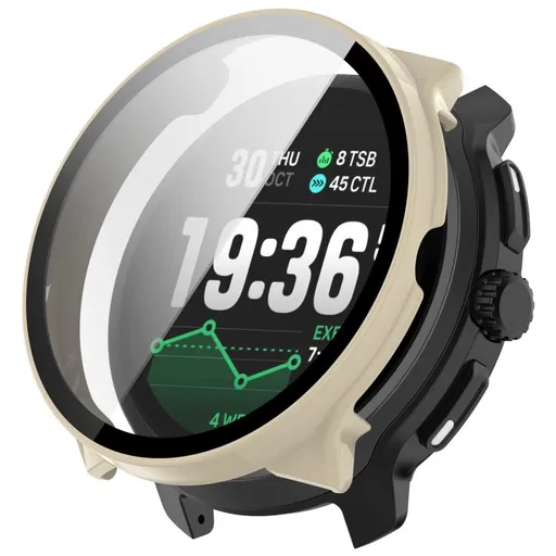 PC FULL COVER Plastový kryt so sklom pre Suunto Race 2 IVORY