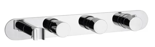 SAPHO - Podomietková termost. sprch./vaňová batéria s držiakom ručnej sprchy, 2 výstupy, guľatý, chróm MB623