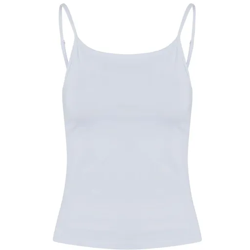 Build Your Brand Dámske tielko so špagetovými ramienkami - Biela | 2XL