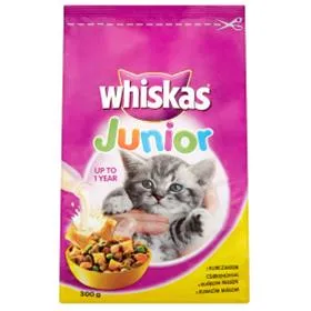 WHISKAS Junior cat granule s kuracím mäsom pre mačiatka 300g