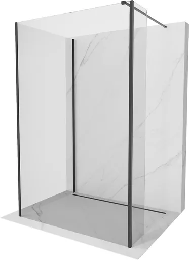 MEXEN/S - Kioto Sprchová zástena WALK-IN 115 x 100 x 40, transparent, čierna 800-115-100-221-70-00-040