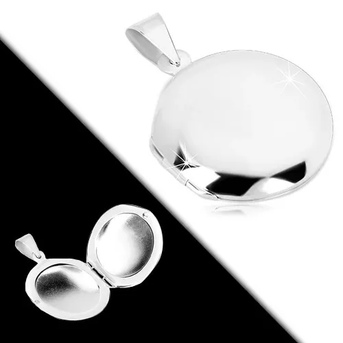 Strieborný prívesok 925 - okrúhly medailón so zrkadlovolesklým povrchom