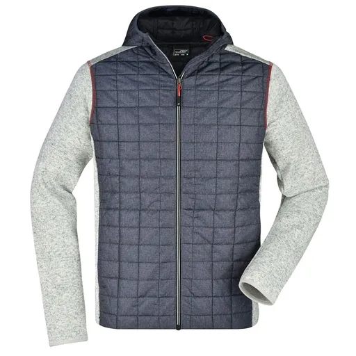 James & Nicholson (Daiber) Pánska hybridná bunda JN772 - Svetlošedý melír / antracitový melír | 2XL