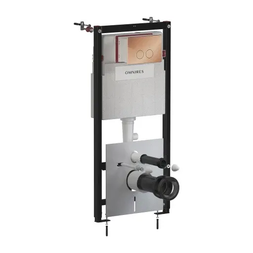 OMNIRES - SET: STRONGFRAME stavebný rám pod omietku s ECO spláchnutím + MINIMAL tlačidlo spláchnutia, meď lesklá STFWCECO1M-RCP