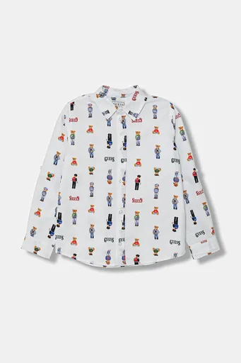 Detská bavlnená košeľa Guess
