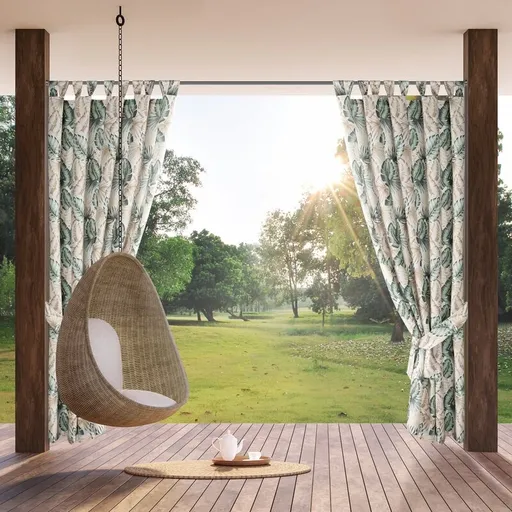 ArtFir Záves na terasu GARDEN 7 PU | béžová/zelená 155 x 200 cm