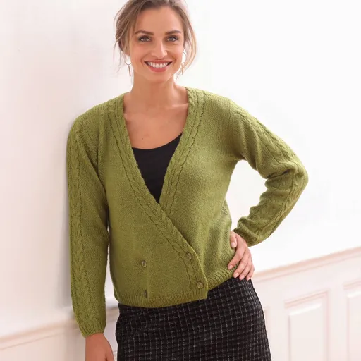 Sveter so zavinovacím zapínaním