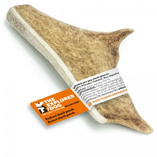 EXPLORER DOG Žuvací danielí paroh tvrdý pre psov 1 ks, Veľkosť: S