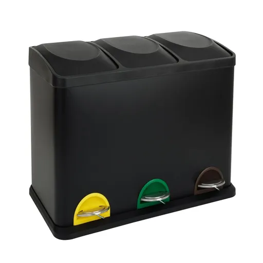 Nášľapný odpadkový kôš na triedený odpad TORO 45l čierny