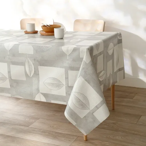 Voskovaný obrus s patchwork potlačou listov