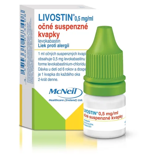 LIVOSTIN 0,5 mg/ml očné suspenzné kvapky liek proti alergii 4 ml