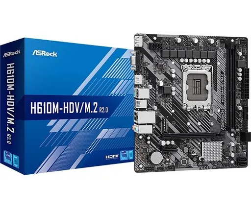 ASRock MB Sc LGA1700 H610M-HDV/M.2 R2.0, Intel H610, 2xDDR4, 1xDP, 1xHDMI, 1xVGA, mATX