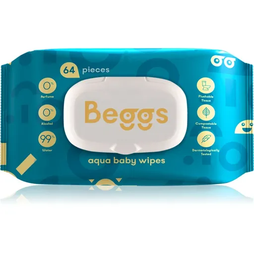 Beggs Aqua Baby Wipes detské jemné vlhčené obrúsky 64 ks