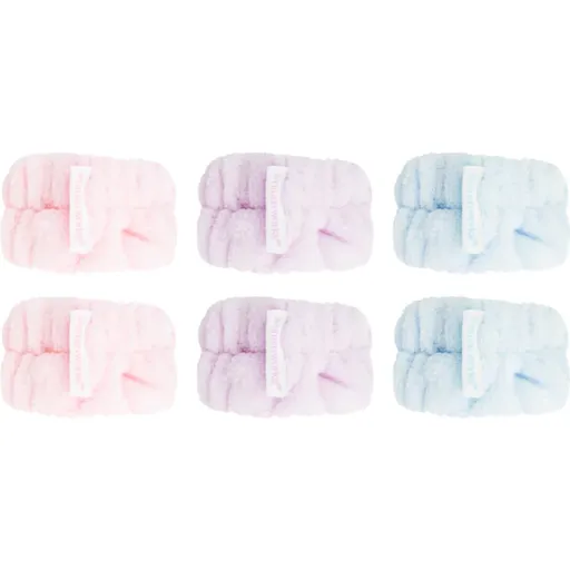 Brushworks Pastel Microfibre Wrist Wash Bands náramky proti stekajúcej vode pri umývaní tváre 6 ks